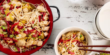 This flavorful, noodle stir fry is very quick to make, and very delicious.
