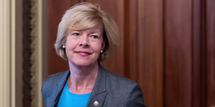 Image: Sen. Tammy Baldwin, D-Wis., leaves a luncheon at the Capitol on Sept. 7, 2016.
