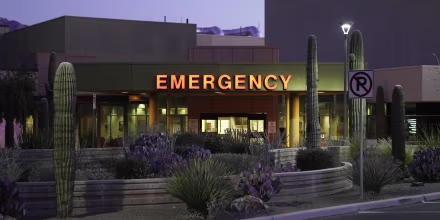 The emergency entrance to Tucson Medical Center in Tucson, Ariz.