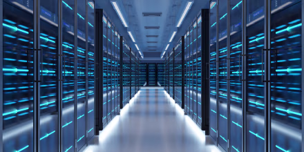 Server room in a data center.