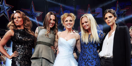 From left, Melanie Brown, Melanie Chisholm, Geri Halliwell, Emma Bunton and Victoria Beckham