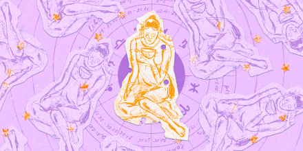 Paper cutouts of the Virgo zodiac on a purple background