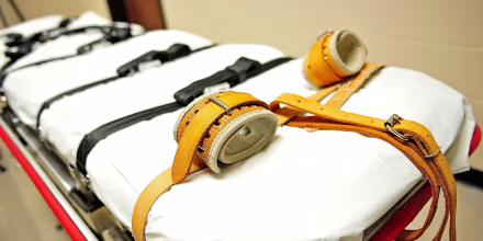 A lethal injection bed at the Riverbend Maximum Security Institution in Nashville, Tenn.