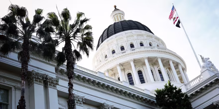 The exterior of the California State Capitol building