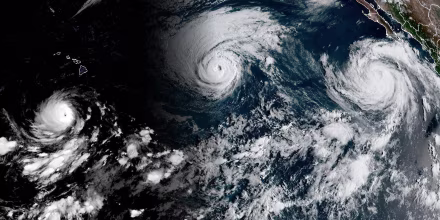 El Niño se hace sentir con tres huracanes simultáneos en el Pacífico