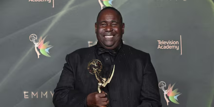 Actor Ernest Harden Jr. poses with his Emmy for Outstanding Guest Actor in a Drama Series for "The Pitt" during Night Two of the 78th Emmy Awards at the Peacock Theater in Los Angeles on September 6, 2026.