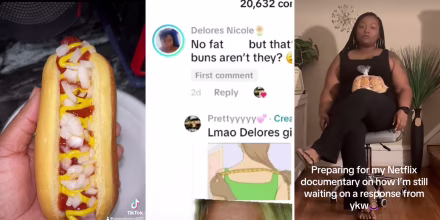 Delores and a bun and a whole lot of beef.