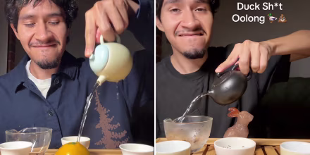 Omar Hernandez-Tena enjoys his tea.