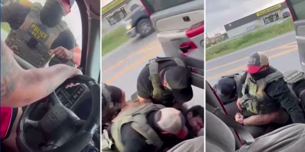 Agentes de ICE sacan de su auto a un ciudadano frente a su esposa embarazada