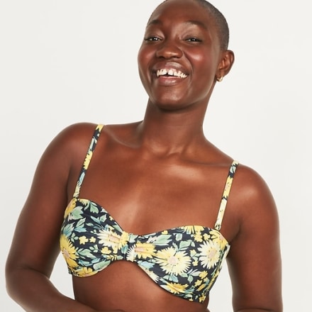 Knotted Bandeau Bikini Swim Top for Women