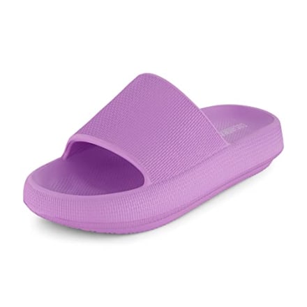 Cushionaire Women&#039;s Feather recovery slide sandals with +Comfort, Lavender 8