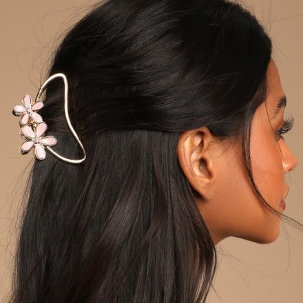 Lulus Flower Rhinestone Hair Clip