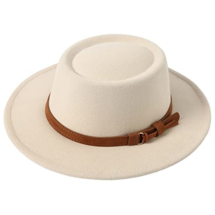 Lanzom Vintage Wool Fedora Hat