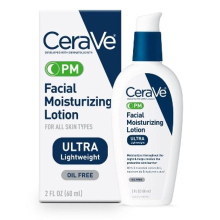 CeraVe Face Moisturizer,PM Facial Moisturizing Lotion,Night Cream for Normal to Oily Skin - 2 fl oz