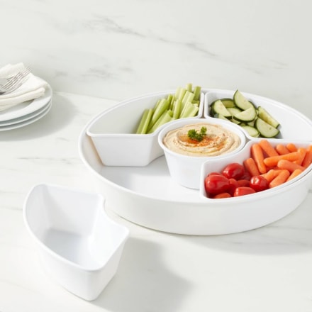 Threshold Melamine 5-Section Serving Platter White