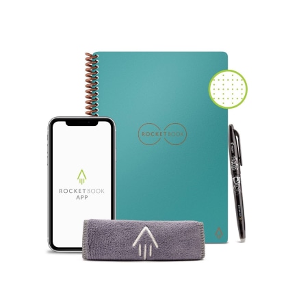 Core Smart Spiral Reusable Notebook Dot-Grid 36 Pages 6&quot;x8.8&quot; Executive Size Eco-friendly - Rocketbook