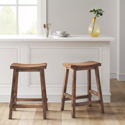 Threshold Halifax Farmhouse Wood Counter Height Barstool