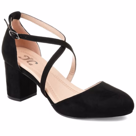 Journee Collection Womens Foster Tru Comfort Foam Wide Width Almond Toe Mid Block Heel Pumps