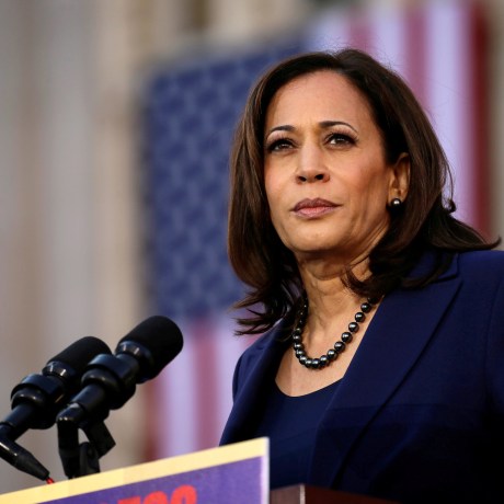 Image: Sen. Kamala Harris launches her campaign for president in Oakland, California, on Jan. 27, 2019.