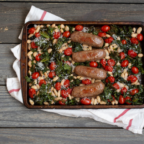 This Italian sausage dinner is incredibly easy, quick and only requires one sheet-pan.