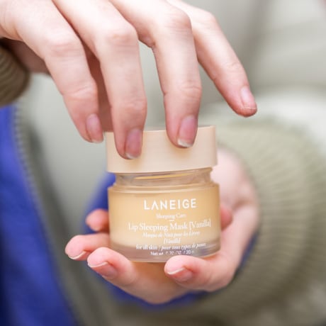 Split image of the laneige lip mask