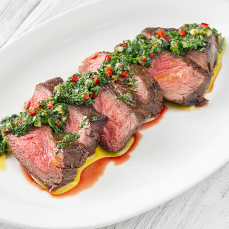 Sliced strip steak