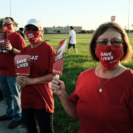 National Day of Action by National Nurses United to save lives in Corpus Christi, Texas, on  Aug. 5.