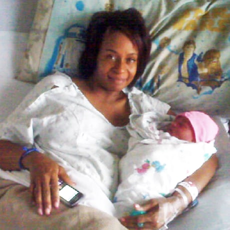 Reagan Merriweather with her mother Janea Ivory.