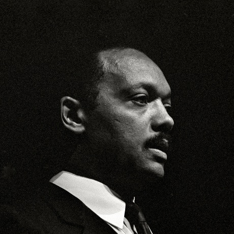 Reverend Jesse Jackson makes an appearance at a Democratic gathering at the Cheyenne Civic Center on April 20, 1989 in Cheyenne, Wyo.