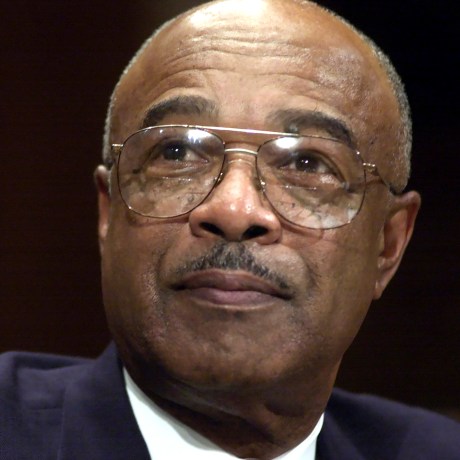 Incoming Secretary of Education Rod Paige appears at a Senat