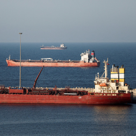 Luojiashan tanker sits anchored in Muscat, as Iran vows to close the Strait of Hormuz, in Muscat