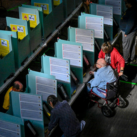 Voters cast their ballots.