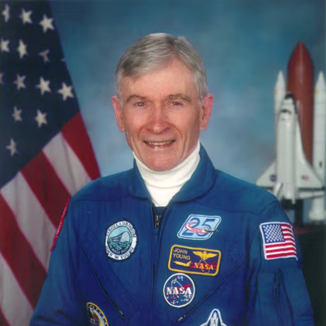 Image: U.S. astronaut John Watts Young, who walked on the Moon on April 21, 1972 during the Apollo 16 mission, photographed on May 12, 2009.