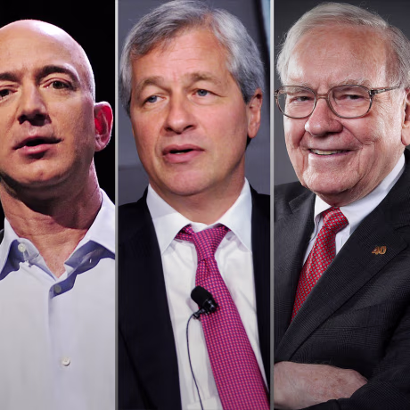 Image: Jeff Bezos, Jamie Dimon, Warren Buffett
