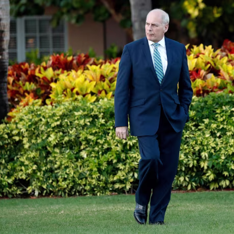 Image: White House Chief of Staff Kelly arrives for event by U.S. President Trump and Japan's Prime Minister Abe in Palm Beach