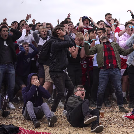 Image: Football Fans Watch England's First Match Of The World Cup Tournament