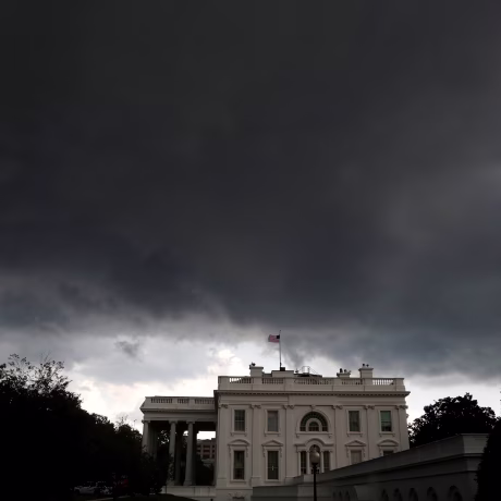 Image: Storm clouds gather over the White House in Washington, D.C.