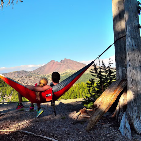 All you need to kick back and relax in nature is this ENO hammock and two trees -- which your purchase will help plant.