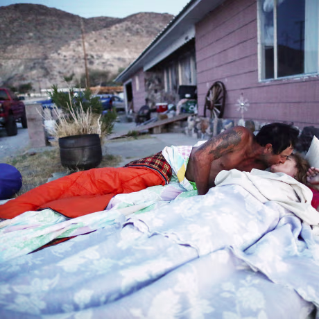 Image: California Family Displaced From Their Earthquake Stricken Home