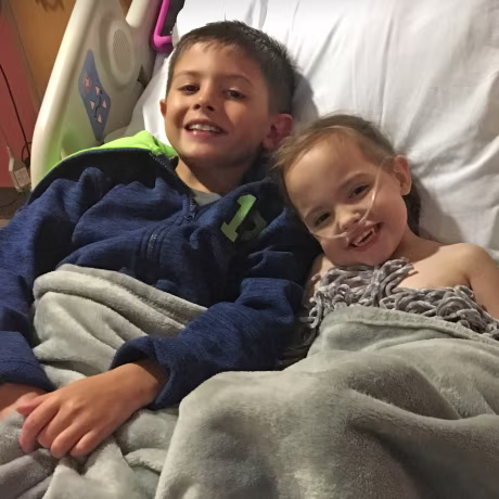 Ellie Carter with her brother Spencer.