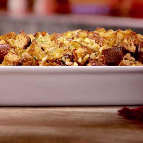 This stuffing has all the sweet, savory flavors of a Thanksgiving feast.