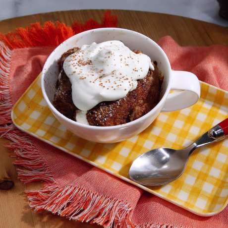 Katie Lee's Hot Chocolate Bread Pudding is displayed, as seen on Food Network's The Kitchen, Season 11.