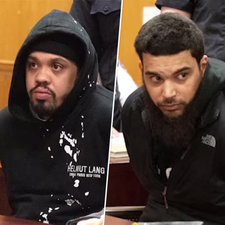 From left, Jacob Barroso and Robert Demaio are arraigned separately in court in New York, on April 3, 2023.