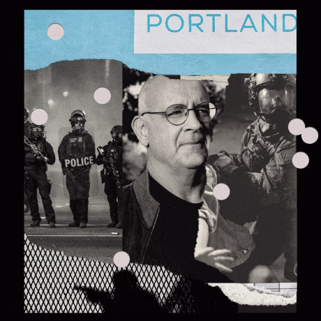 Collage of Portland police and Chris David