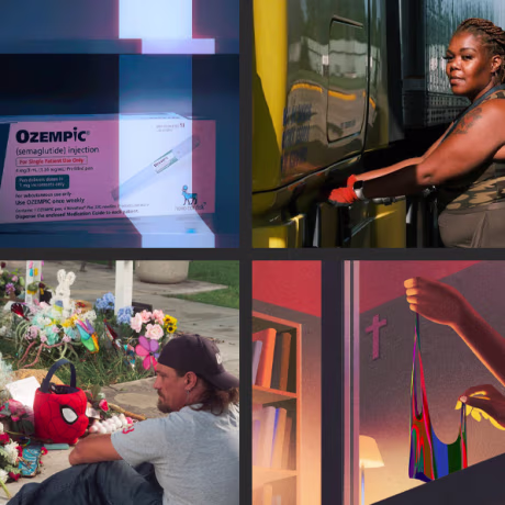 Illustrations and photographs published by NBC News in 2023.