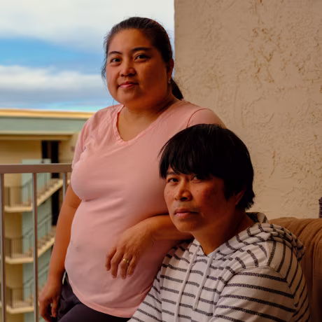 Manny and Claire Ceralde at their hotel room in the Royal Kahana Maui in Ka'anapali, Maui, HI on January 25th, 2024.