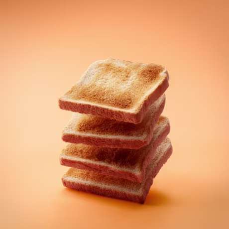 Slices of toast stacked