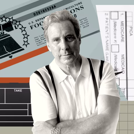 Photo illustration of story subject Doug Sharp