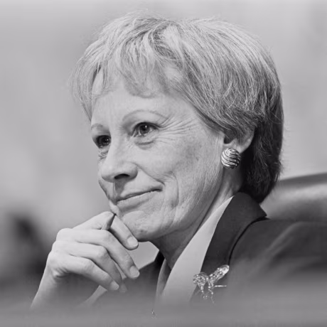 Close-up of Senator Nancy Kassebaum smiling