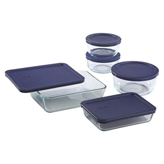 Pyrex Simply Store Glass Food Container Set with Blue Lids (10-Piece)